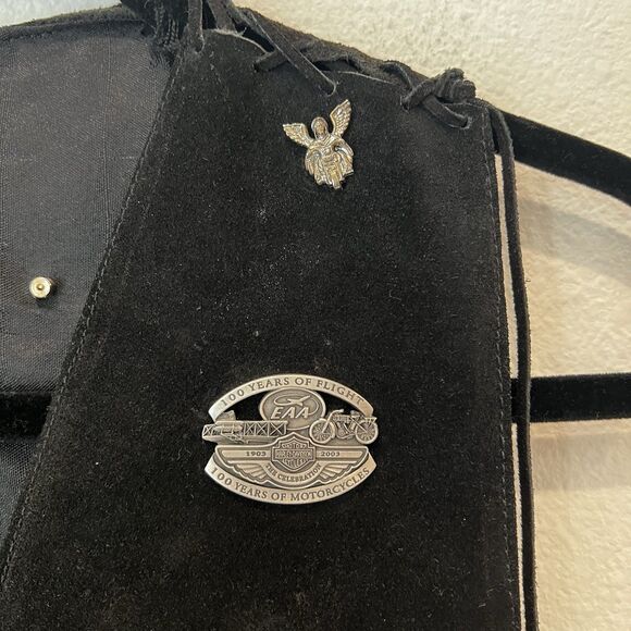 Harley Davidson Women’s Suede Leather Vest Sz Xs With Pin Collection Modified - Picture 3 of 10